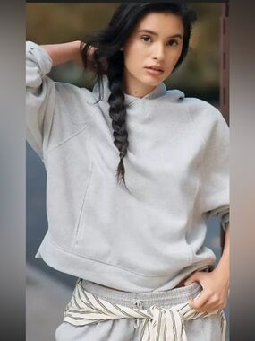 Daily Practice by Anthropologie Sparkle Pullover Hoodie Sweatshirt Size Large